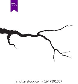 Ground cracks. Earthquake and ground cracks, hole effect, craquelure and damaged wall texture. Vector illustrations can be used for topics earthquake, crash, destruction