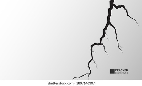 Ground cracks. Earthquake and ground cracks, hole effect, craquelure and damaged wall texture. Vector concept background can be used for topics earthquake, crash, destruction