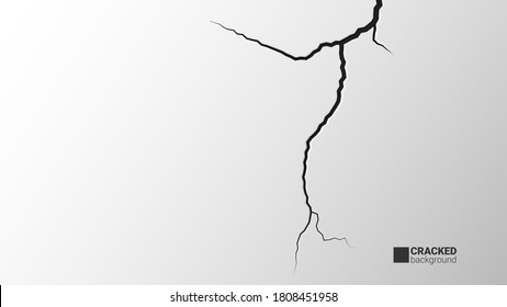 Ground cracks. Earthquake and ground cracks, hole effect, craquelure and damaged wall texture. Vector concept background can be used for topics earthquake, crash, destruction