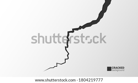 Ground cracks. Earthquake and ground cracks, hole effect, craquelure and damaged wall texture. Vector concept background can be used for topics earthquake, crash, destruction