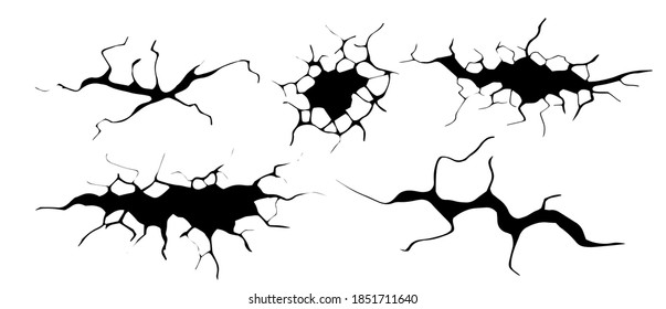 Ground Cracks Set Earthquake Ground Cracks Stock Vector (Royalty Free ...