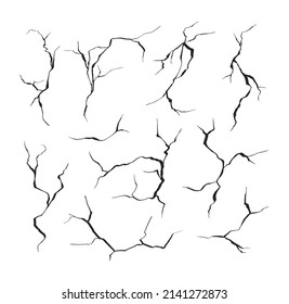 Ground Cracks Vector Set Hand Drawn Stock Vector (Royalty Free ...