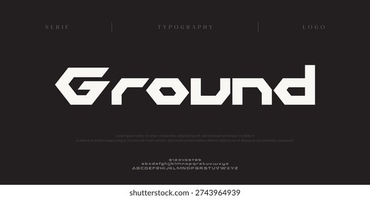 Ground, Creative digital modern alphabet fonts. Typography abstract decorative sport, game, technology, fashion, digital, future creative logo font. vector illustration
