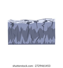 Sección transversal del suelo que ilustra capas Horizontales de tierra y roca, con una capa superior que muestra grietas pesadas, que representan conceptos como sequía o cambio ambiental