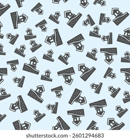 Ground cut and house foundation solid seamless pattern, construction theme. Vector graphics. Foundation plan for cottage building sign background, filled with glyphs icon