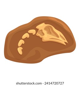 Ground dinosaur sediment icon cartoon vector. Soil mud layer. Biology museum