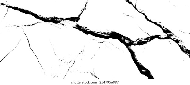 Textura de la angustia del suelo, tierra agrietada, y efecto negro del grunge en el fondo blanco.