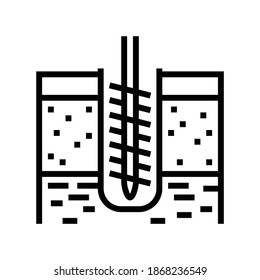 ground drilling line icon vector. ground drilling sign. isolated contour symbol black illustration