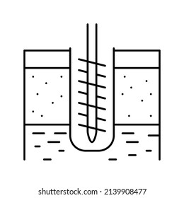 ground drilling line icon vector. ground drilling sign. isolated contour symbol black illustration