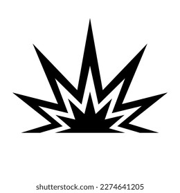 Icono de la silueta de explosión terrestre. Vector.