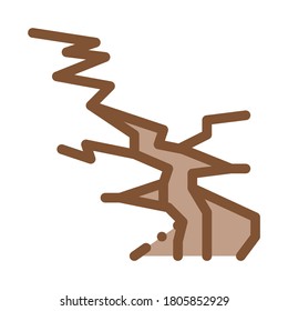 ilustración del vector de icono de terremotos de falla terrestre