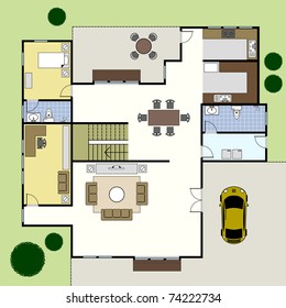 Ground Floor Plan Floorplan House Home Building Architecture Blueprint Layout