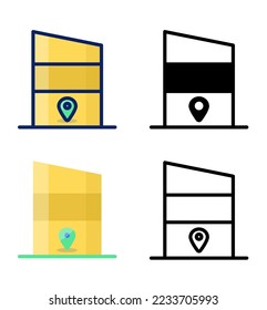 Ground floor, pointer and location icons. vector