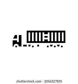 ground freight truck delivery service glyph icon vector. ground freight truck delivery service sign. isolated contour symbol black illustration