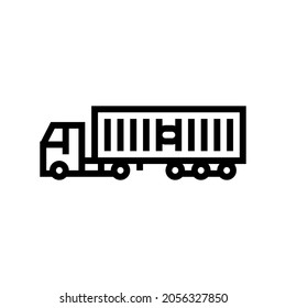 ground freight truck delivery service line icon vector. ground freight truck delivery service sign. isolated contour symbol black illustration