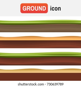 ground grass soil. Seamless grounds, soil and grass for ui game
