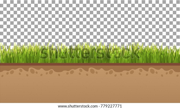 透明な背景に地面と緑の草 ベクターイラスト のベクター画像素材 ロイヤリティフリー