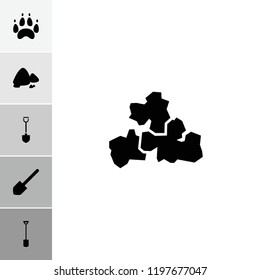 Ground icon. collection of 6 ground filled icons such as shovel, mud. editable ground icons for web and mobile.