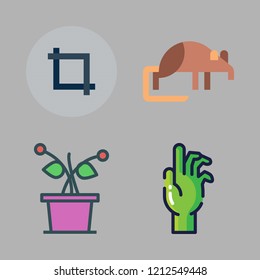 ground icon set. vector set about shrew, crop, zombie and plant icons set.