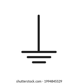 Ground icon, sign. Electrical symbol isolated on white background. ESD, EPA. Common ground point. Electrostatic protected area. Vector Illustration. EPS10