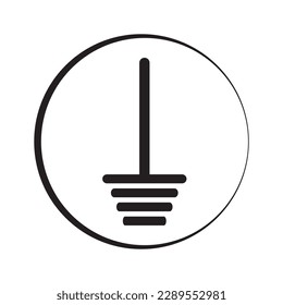 Icono de suelo. Símbolo de relámpago de suelo o corriente eléctrica.