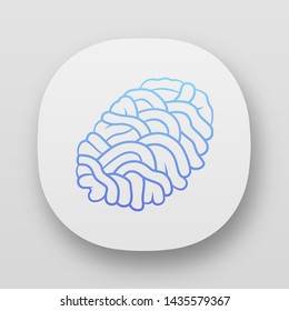 Ground meat app icon. Butchers product. Ingredient for meatballs. Meat production and sale. Butchery business. UI/UX user interface. Web or mobile applications. Vector isolated illustrations