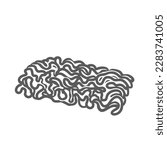 Ground meat glyph icon vector illustration. Stamp of raw beef, pork or chicken forcemeat, lean minced meat or with fat for cooking in kitchen, fresh protein food ingredient and product of butchery