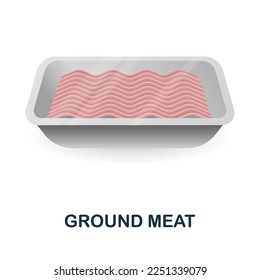 Ground Meat icon. 3d illustration from food market collection. Creative Ground Meat 3d icon for web design, templates, infographics and more