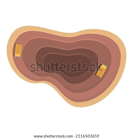 Ground mine icon cartoon vector. Truck construction. Work industry