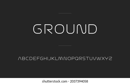 Ground minimal alphabet font vector