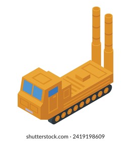 Ground missile machine icon isometric vector. Conflict unit. Model defensive