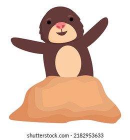 Ground mole icon cartoon vector. Cute animal. Zoo activity