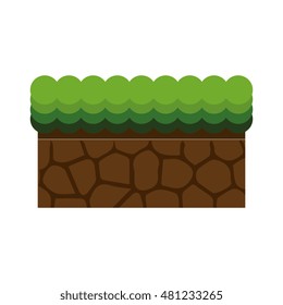 ground mud block with grass