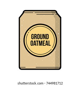 Ground  oatmeal bag vintage vector icon outline