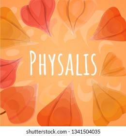 Ground physalis concept background. Cartoon illustration of ground physalis vector concept background for web design