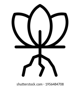 Icono de planta terrestre. Icono de vector de planta de contorno para diseño web aislado en fondo blanco