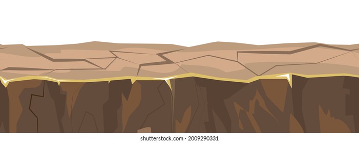 Die Bodenplattform ist nahtlos. Tierwelt. Clay. Einzeln auf weißem Hintergrund. Cartoon-Stil. Flaches Design. Vektorgrafik