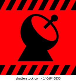 Ground radar black on a red background, vector illustration for design.