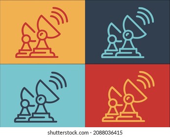 Ground Radio Antenna Logo Template, Simple Flat Icon Of Antenna,radio,network