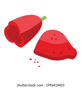 Ground red paprika icon. Isometric of Ground red paprika vector icon for web design isolated on white background