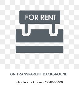 Ground rent icon. Trendy flat vector Ground rent icon on transparent background from Business  collection. 