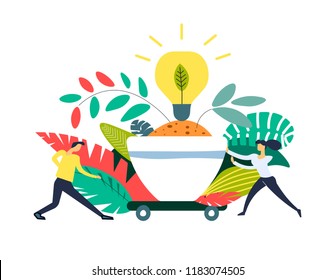 Masa guardada en el vector de contenedor y bombilla eléctrica