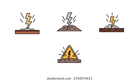 Ground Shake Line art vector abstract colorful design