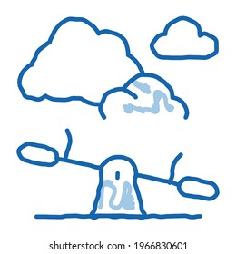 ground slide swing sketch icon vector. Hand drawn blue doodle line art ground slide swing sign. isolated symbol illustration