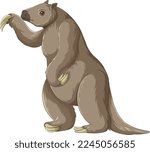 Ground sloth extinct animal vector illustration