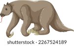 Ground sloth extinct animal vector illustration