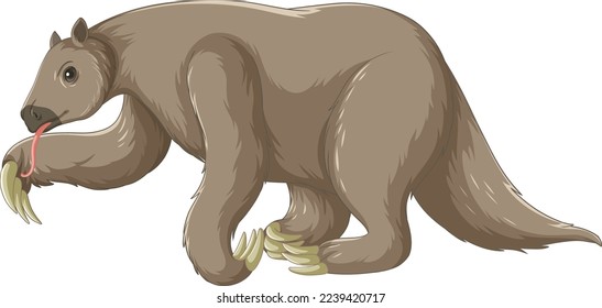 Ground sloth extinct animal vector illustration