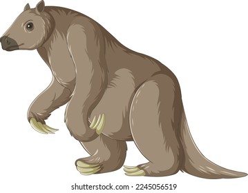 Ground sloth extinct animal vector illustration