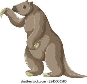 Ground sloth extinct animal vector illustration