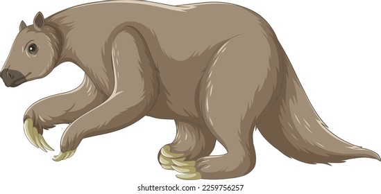 Ground sloth extinct animal vector illustration